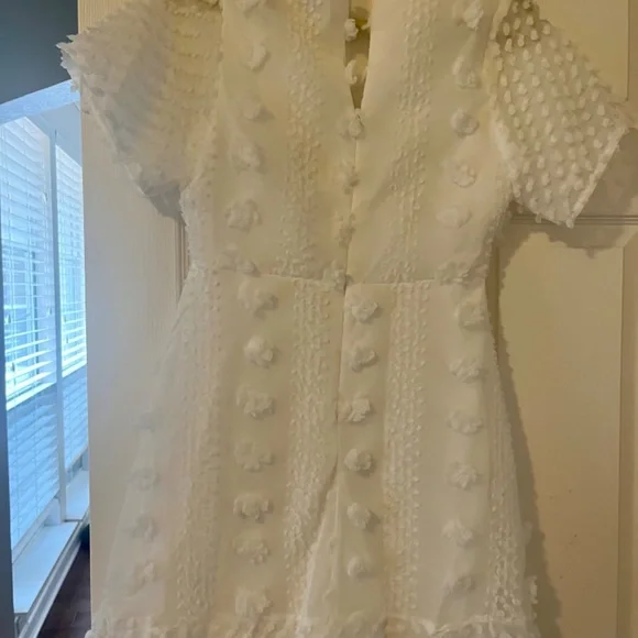 White Ruffle Short Dress - Picture 2 of 2